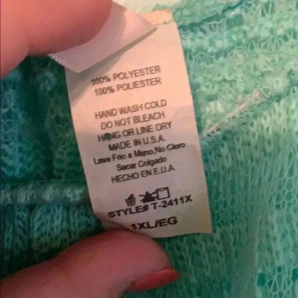 Bubble B Seafoam and cream lace top - Picture 5 of 7